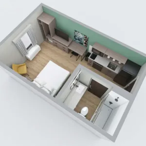 Juego de muebles para traje de hotel Echo Suites, muebles de dormitorio, armario, juego de dormitorio minimalista, muebles de hotel baratos