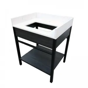 Base de tocador de baño de hotel con mueble de baño con encimera de mármol Motel 6