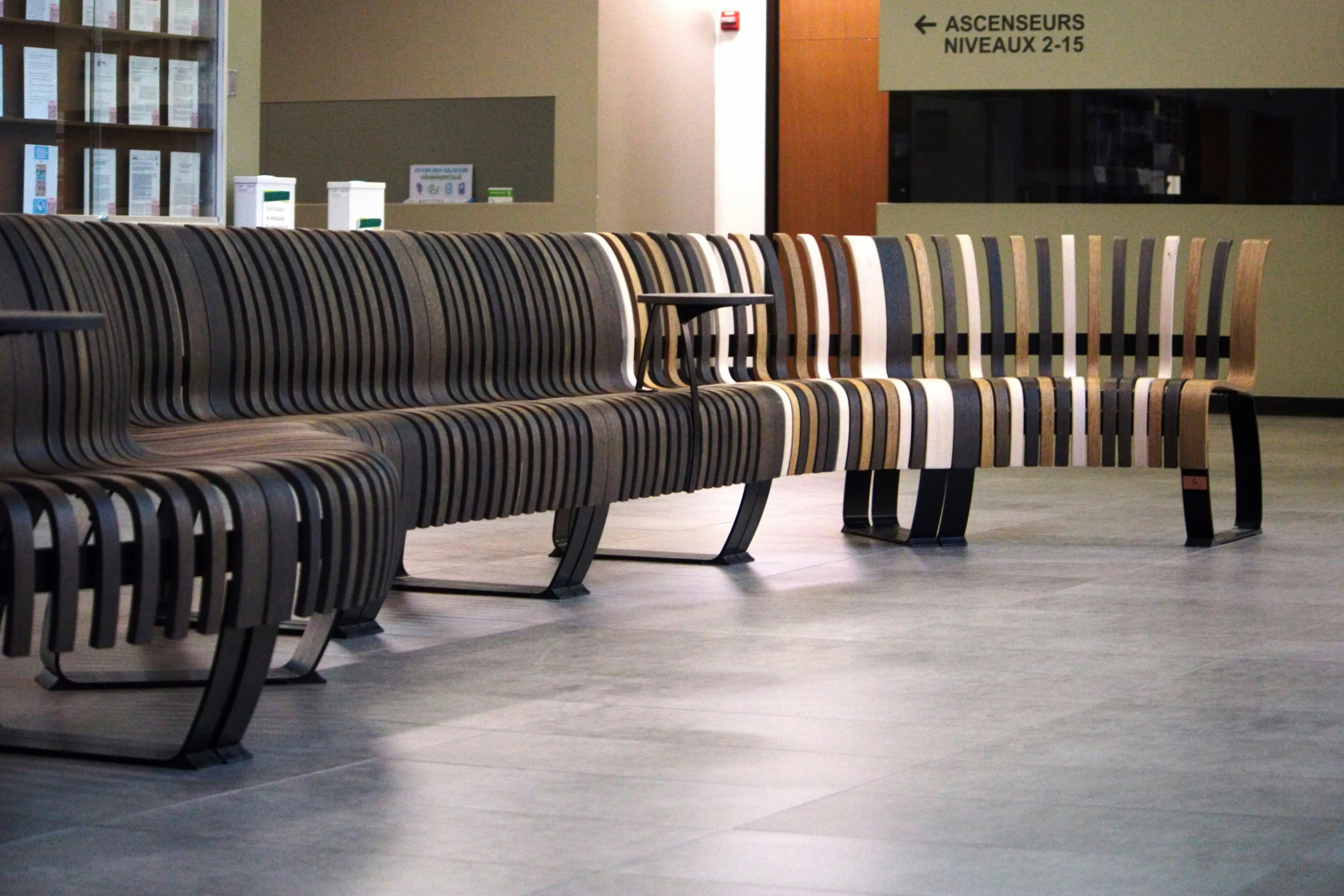 Image of a hotel furniture manufacturing process showing various stages from design to production